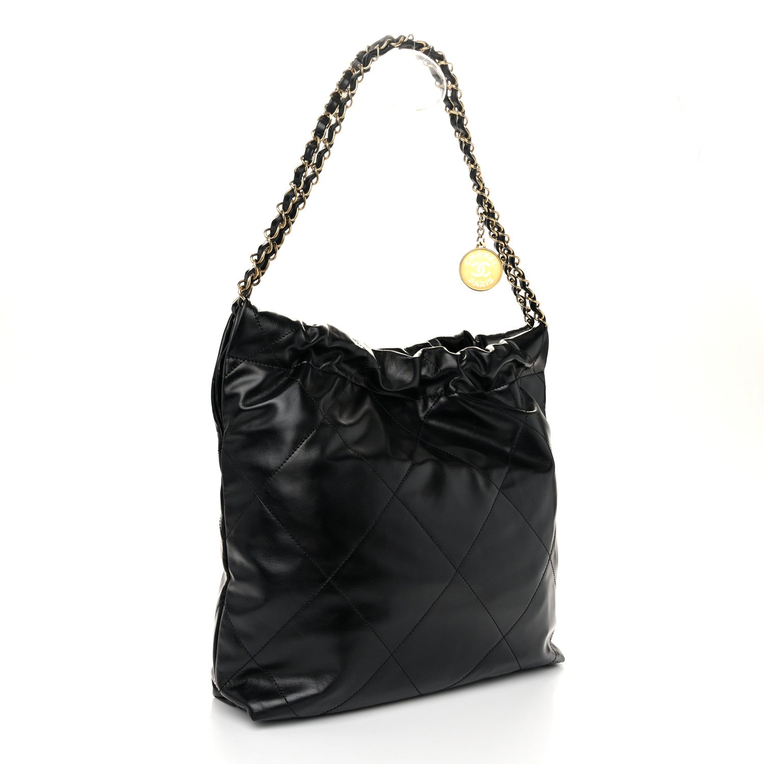 Chanel Shiny Calfskin Quilted Small Chanel 22 Black 4 of 11