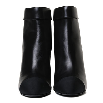Chanel Lambskin Grosgrain Triangle & Collar 90 Ankle Boots 39.5 Black 2 of 12