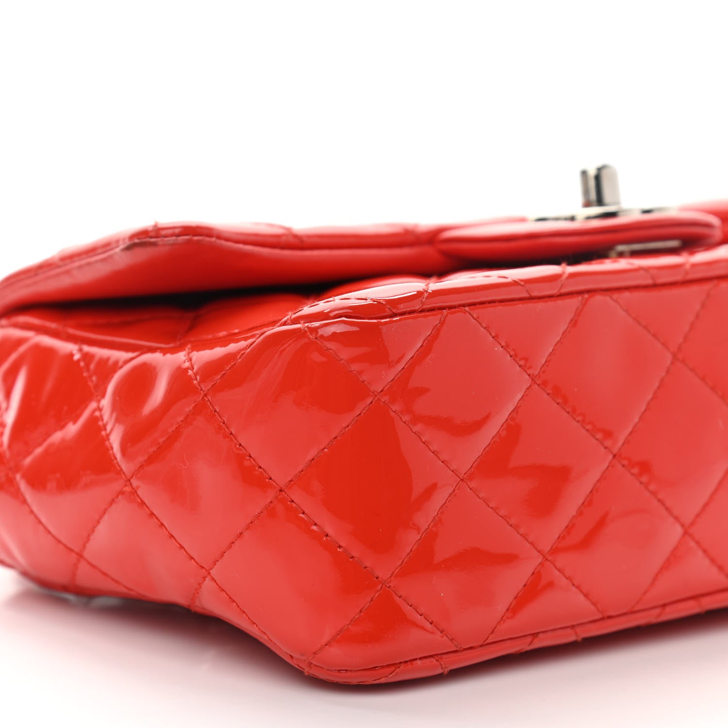 Chanel Patent Calfskin Quilted Mini Rectangular Flap Red 8 of 11