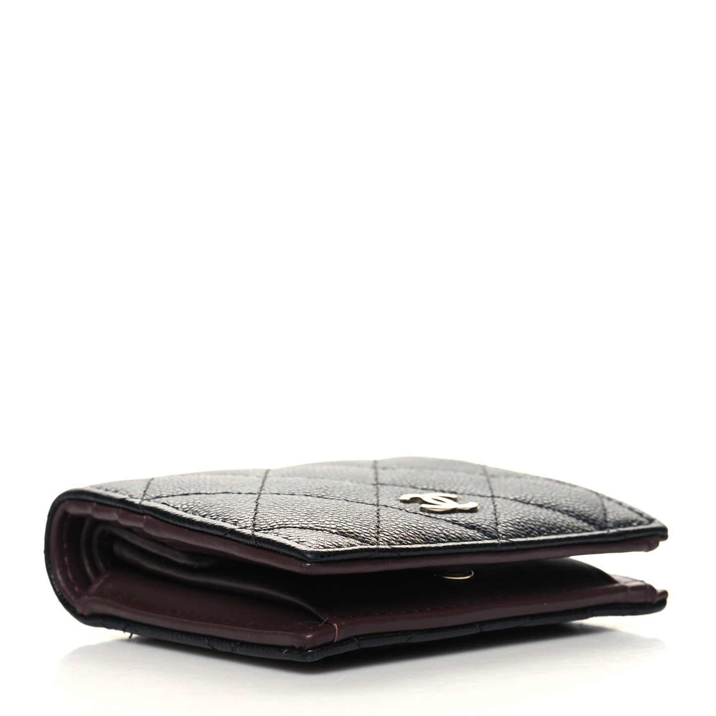 Caviar Quilted Compact Bifold Wallet Black