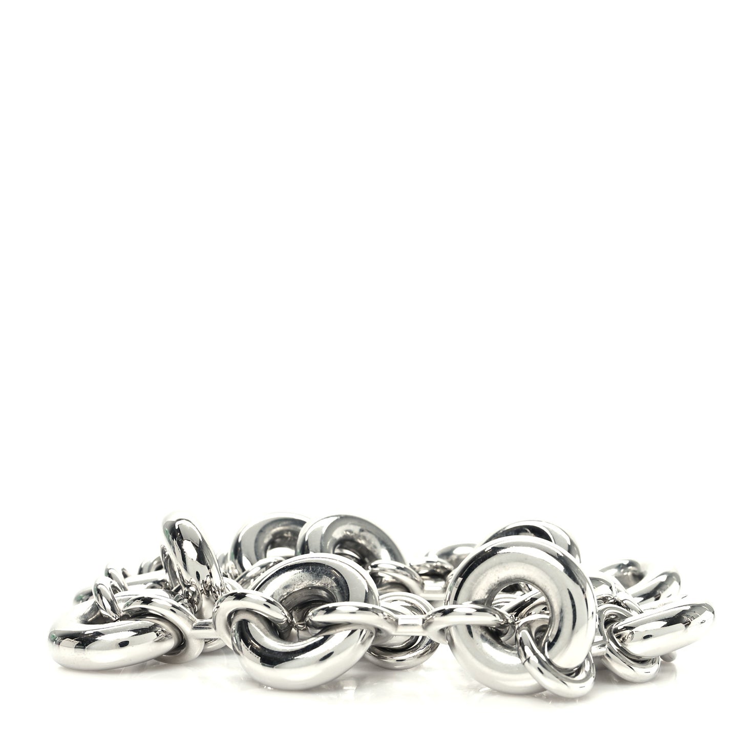 Aluminum Stainless Steel Chunky Donut Chain Shoulder Strap Silver