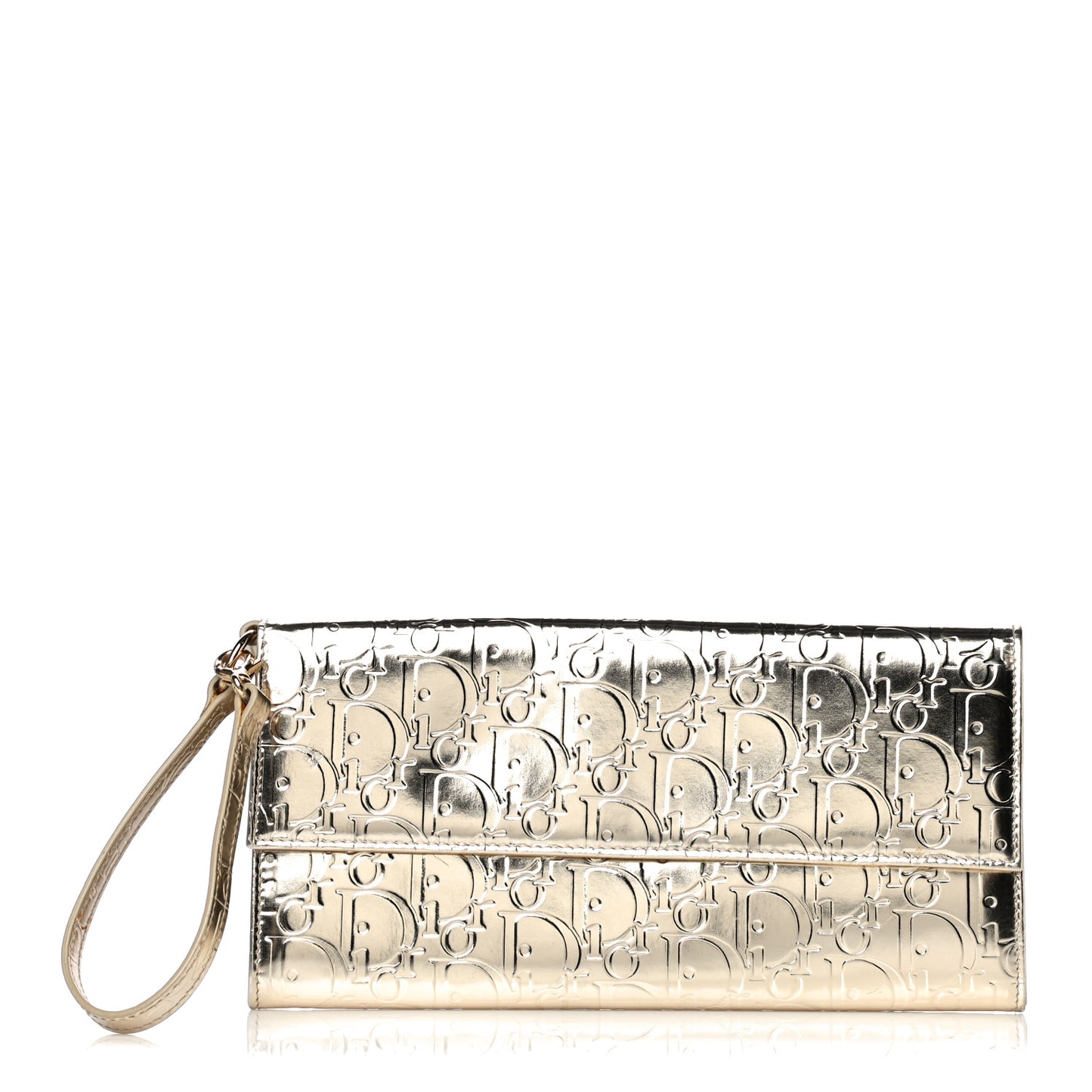 Metallic Patent Ultimate Wristlet Gold