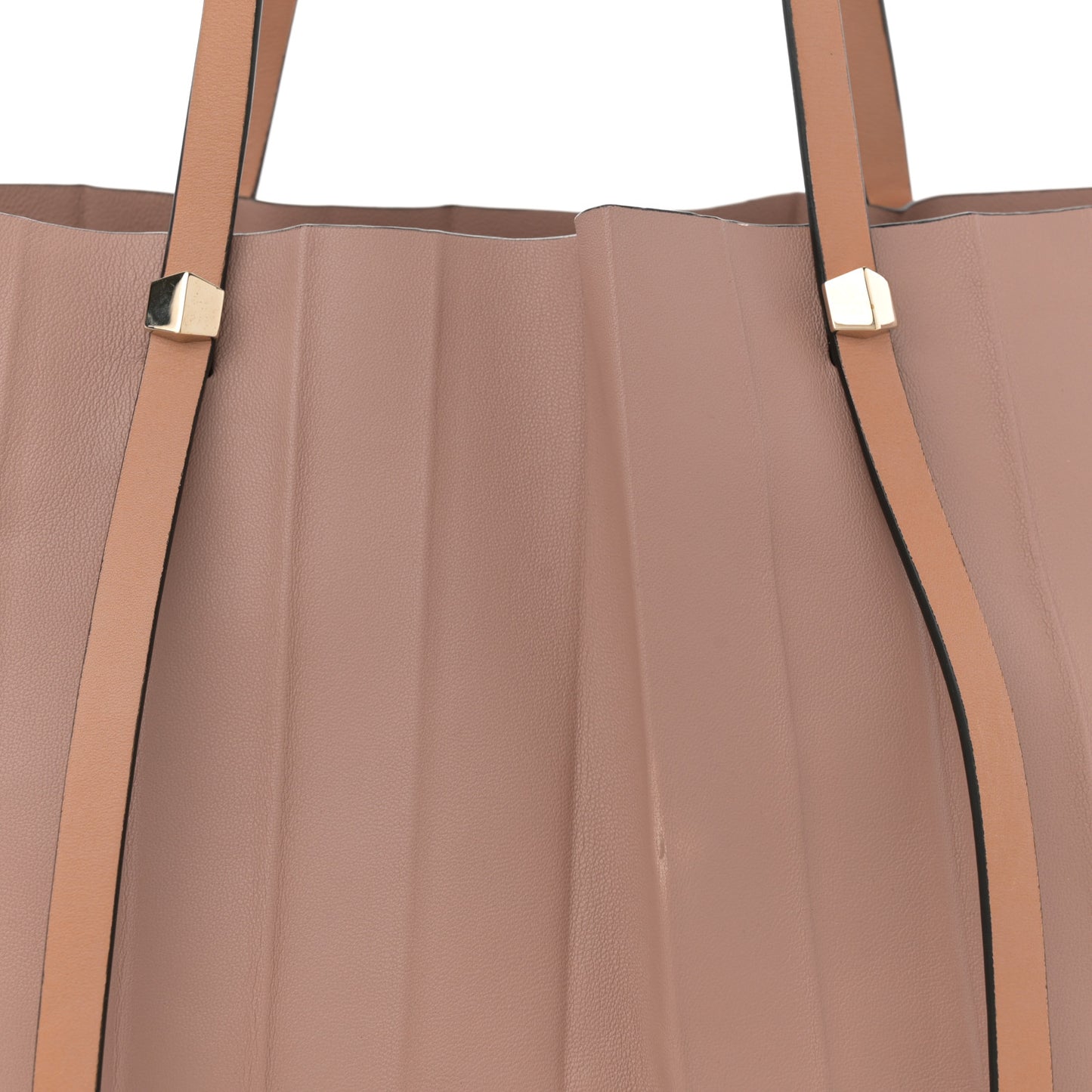 Calfskin Pleated Tote Dusty Rose
