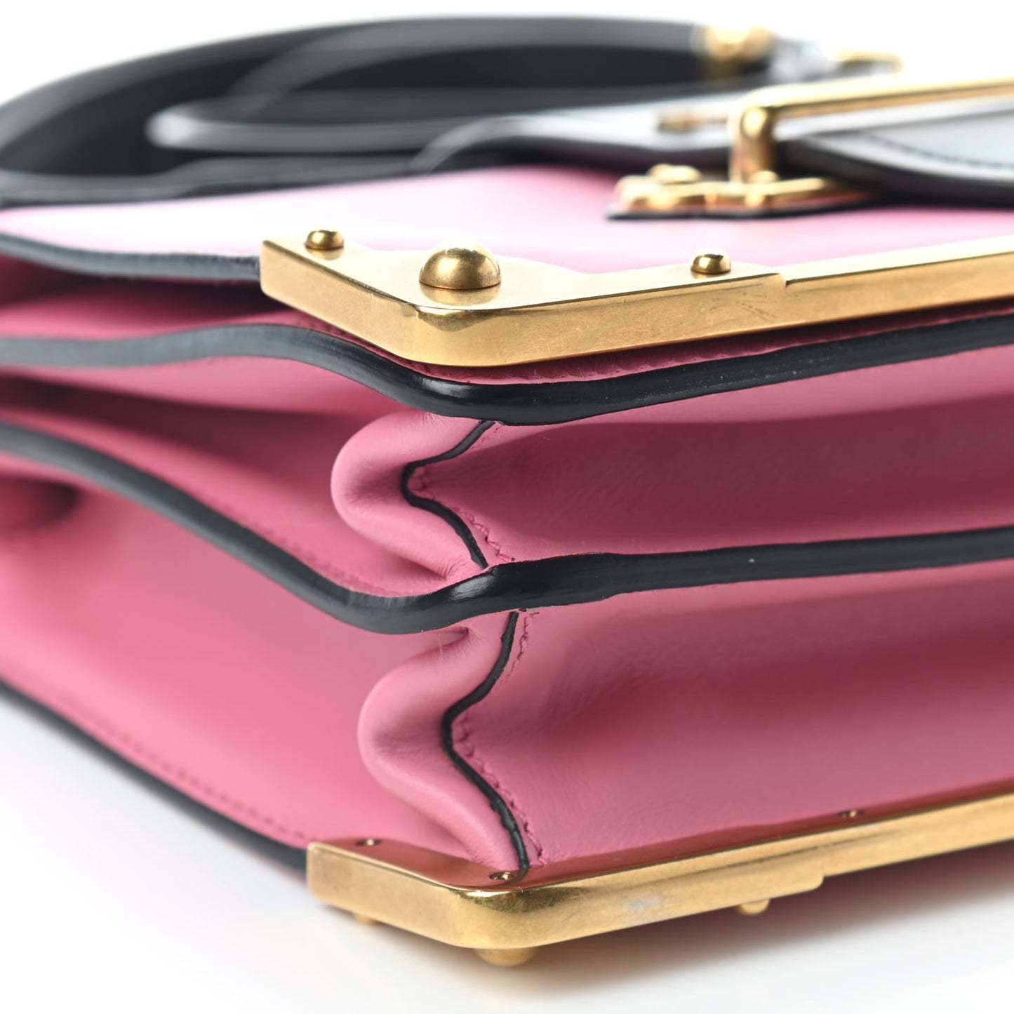 City Calf Saffiano Cahier Bag Fuxia Black