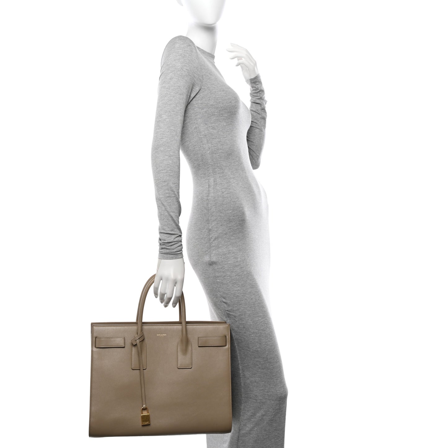 Calfskin Large Sac de Jour Carryall Beige