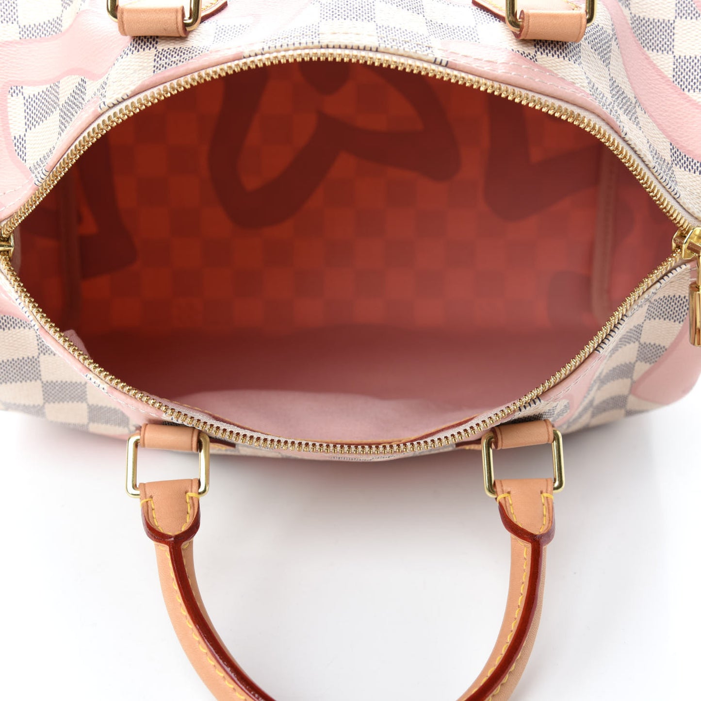 Damier Azur Tahitienne Speedy Bandouliere 30 Rose Ballerine