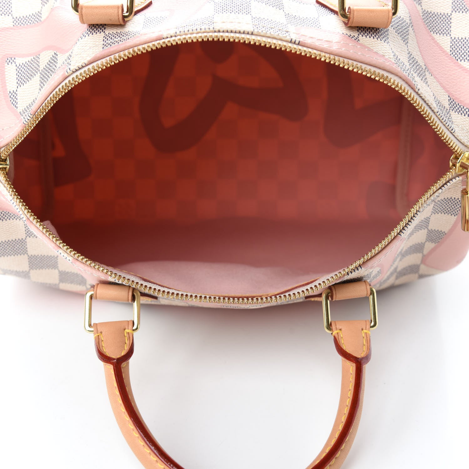 Louis Vuitton Damier Azur Tahitienne Speedy Bandouliere 30 Rose Ballerine 5 of 10