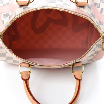 Louis Vuitton Damier Azur Tahitienne Speedy Bandouliere 30 Rose Ballerine 5 of 10