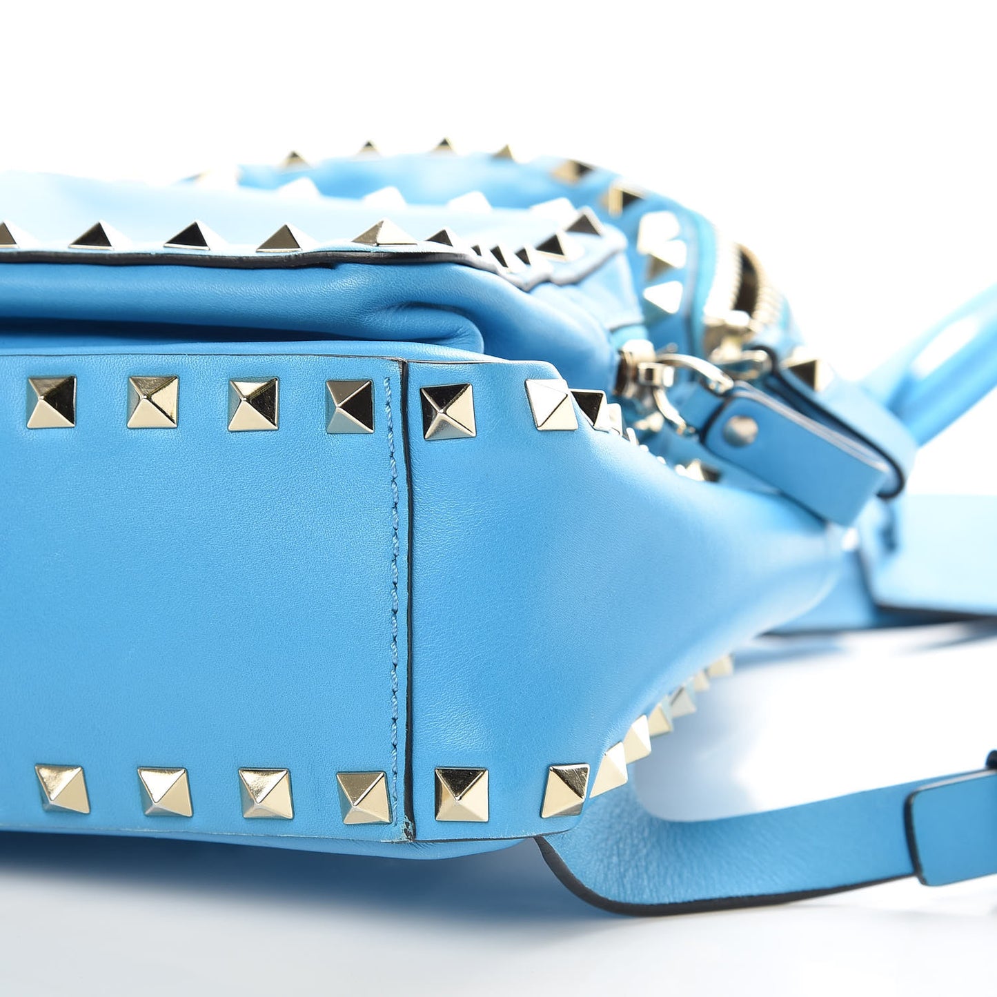 Calfskin Mini Rockstud Backpack Parrot