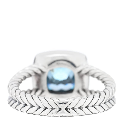 David Yurman Sterling Silver Diamond Blue Topaz 7mm Petite Albion Ring 50 5.5 3 of 5