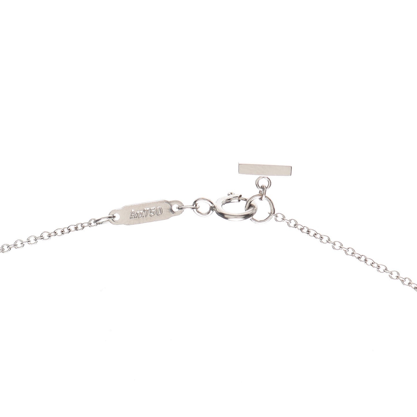 18K White Gold Small T Smile Pendant Necklace