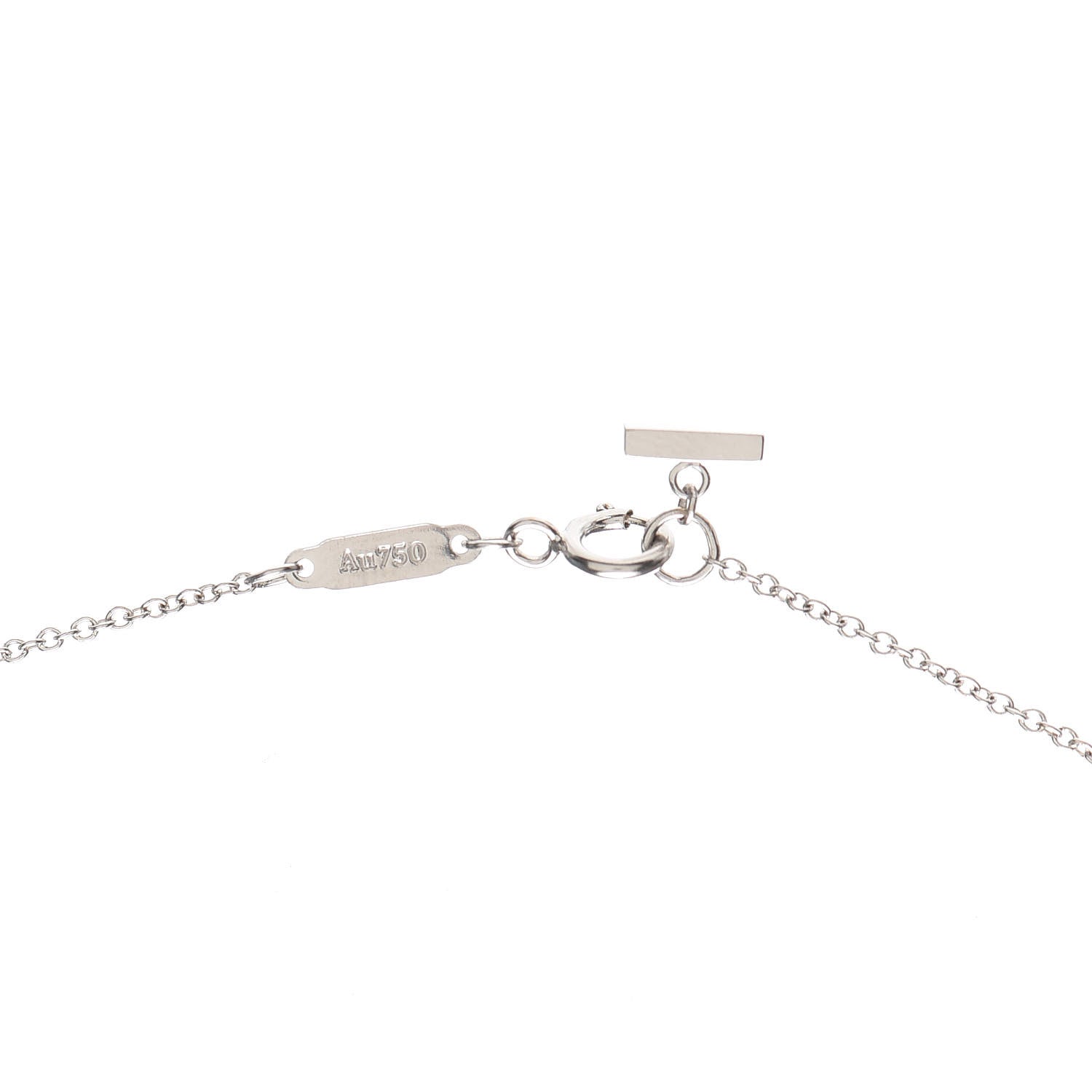 Tiffany 18K White Gold Small T Smile Pendant Necklace 4 of 6