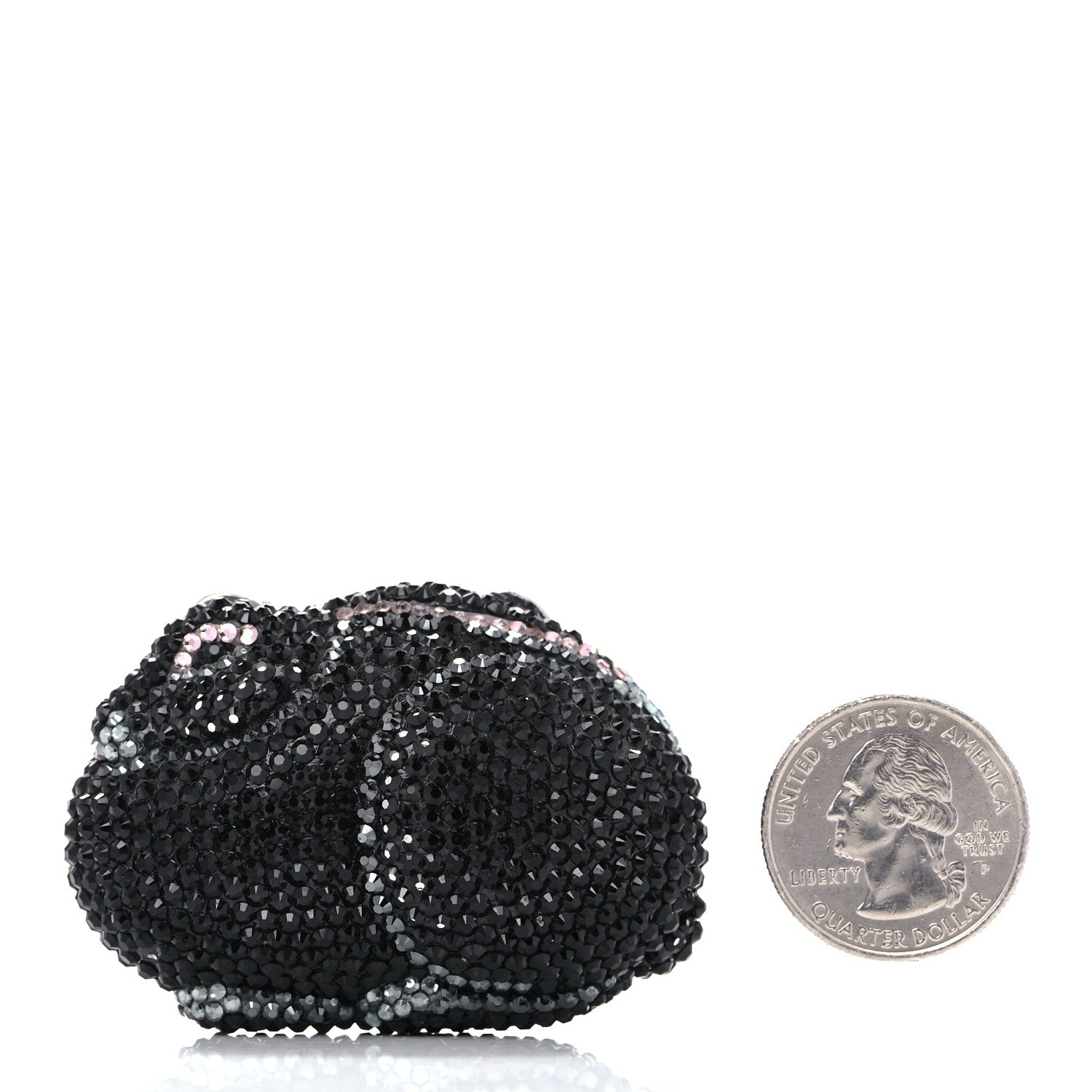 Judith Leiber Swarovski Crystal Minaudiere Rabbit Pill Box Black 2 of 12