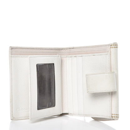 Christian Dior Calfskin Embroidered Romantic Flowers Saddle Compact Wallet White 5 of 17