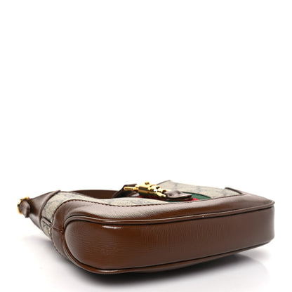 Gucci GG Supreme Monogram Azalea Calfskin Web Mini Jackie 1961 Hobo Beige Ebony Brown Sugar 4 of 11