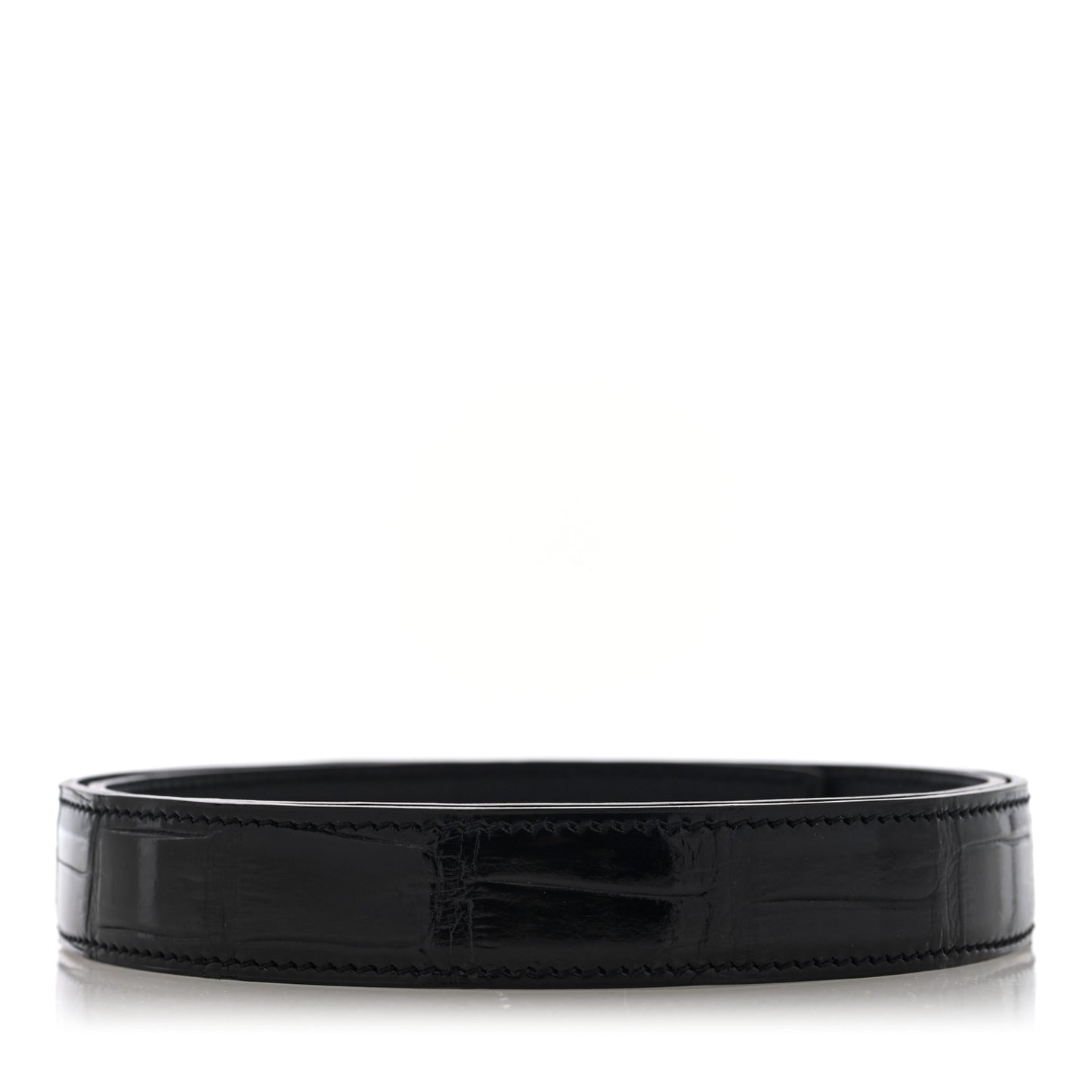 Shiny Porosus Crocodile Belt Strap 85 34 Black