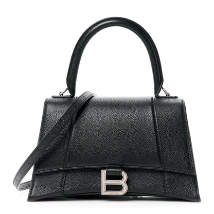 Balenciaga Grained Calfskin Small Hourglass Top Handle Bag Black 1 of 11