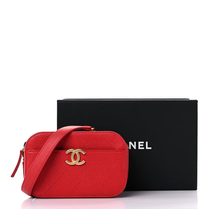 Chanel Caviar Quilted Waist Bag Red 13 of 13