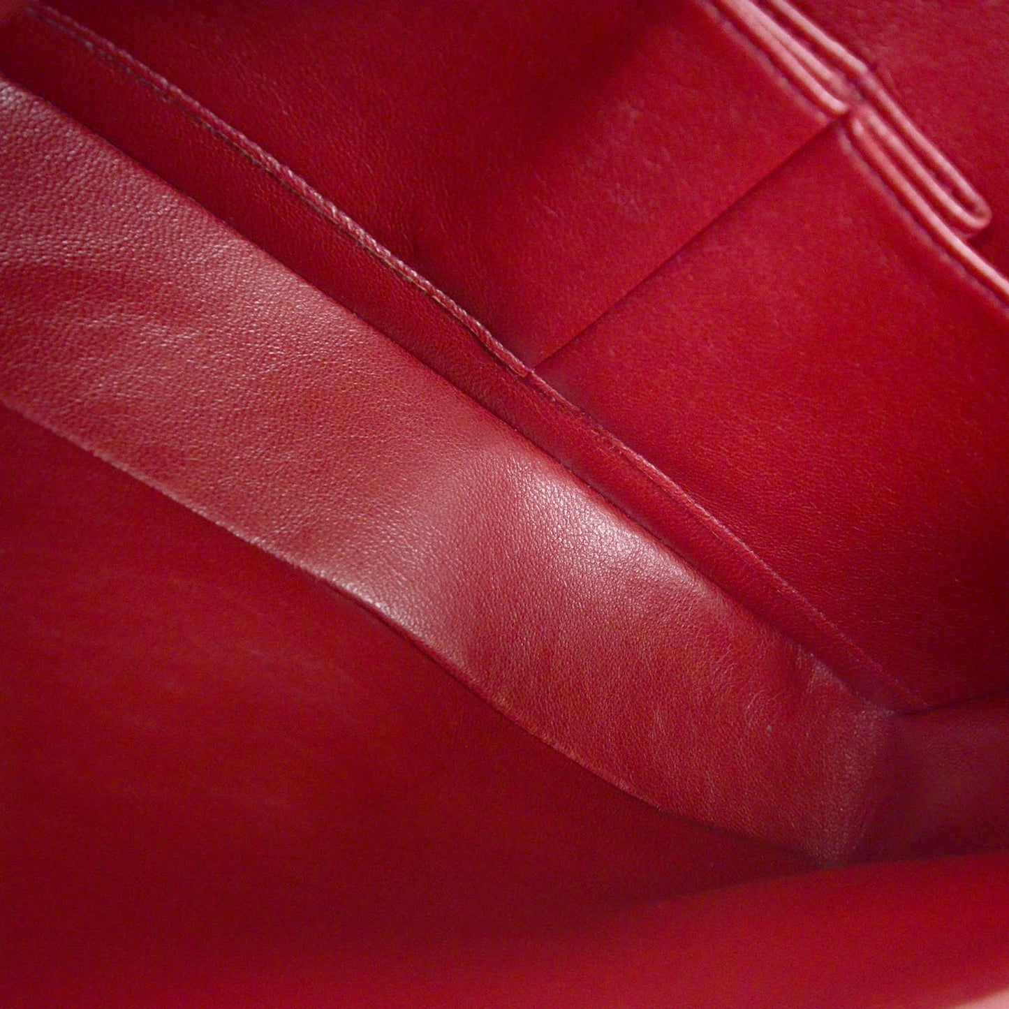 Lambskin Quilted Medium Double Flap Red