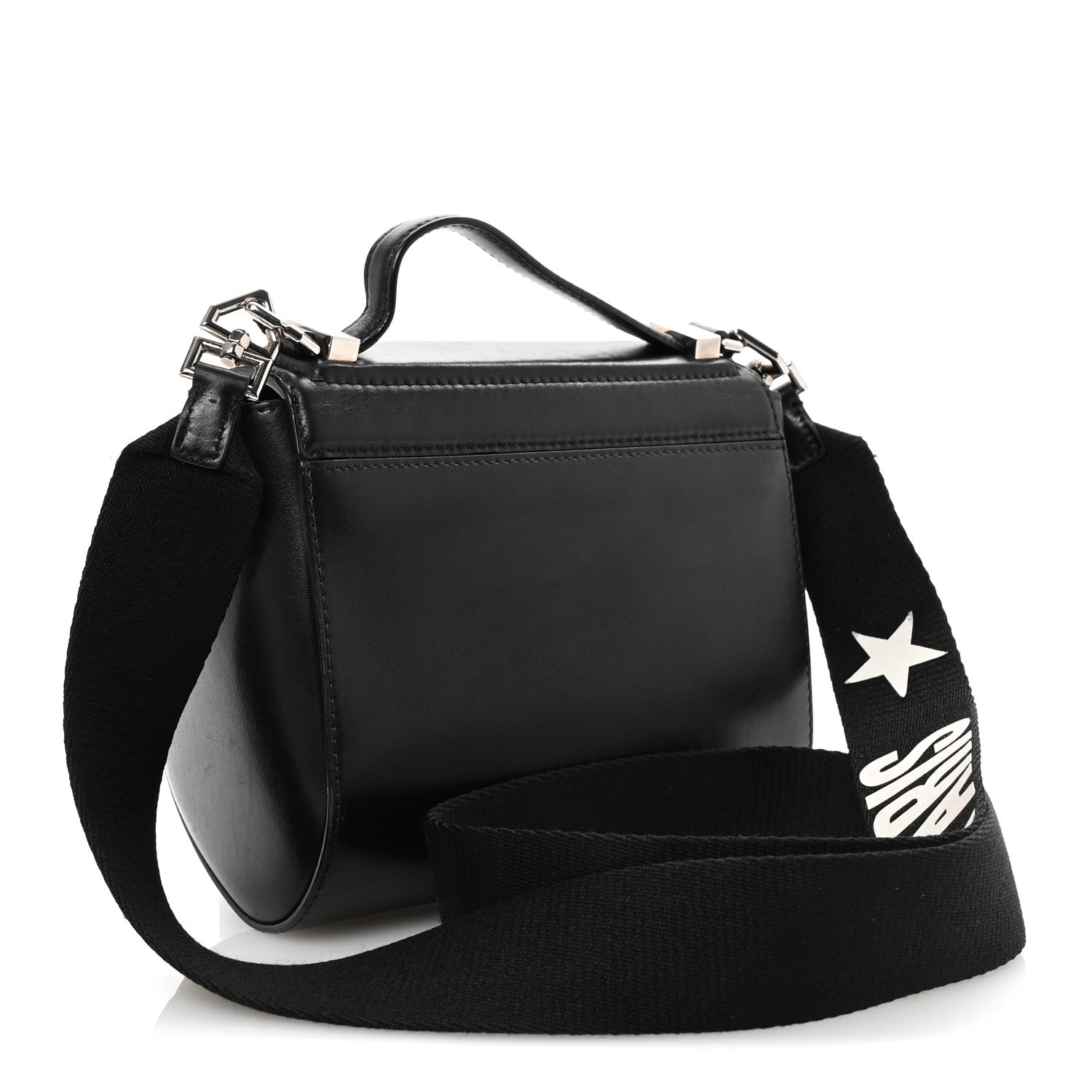 Givenchy Calfskin Mini Pandora Box Logo Strap Crossbody Bag Black 3 of 10