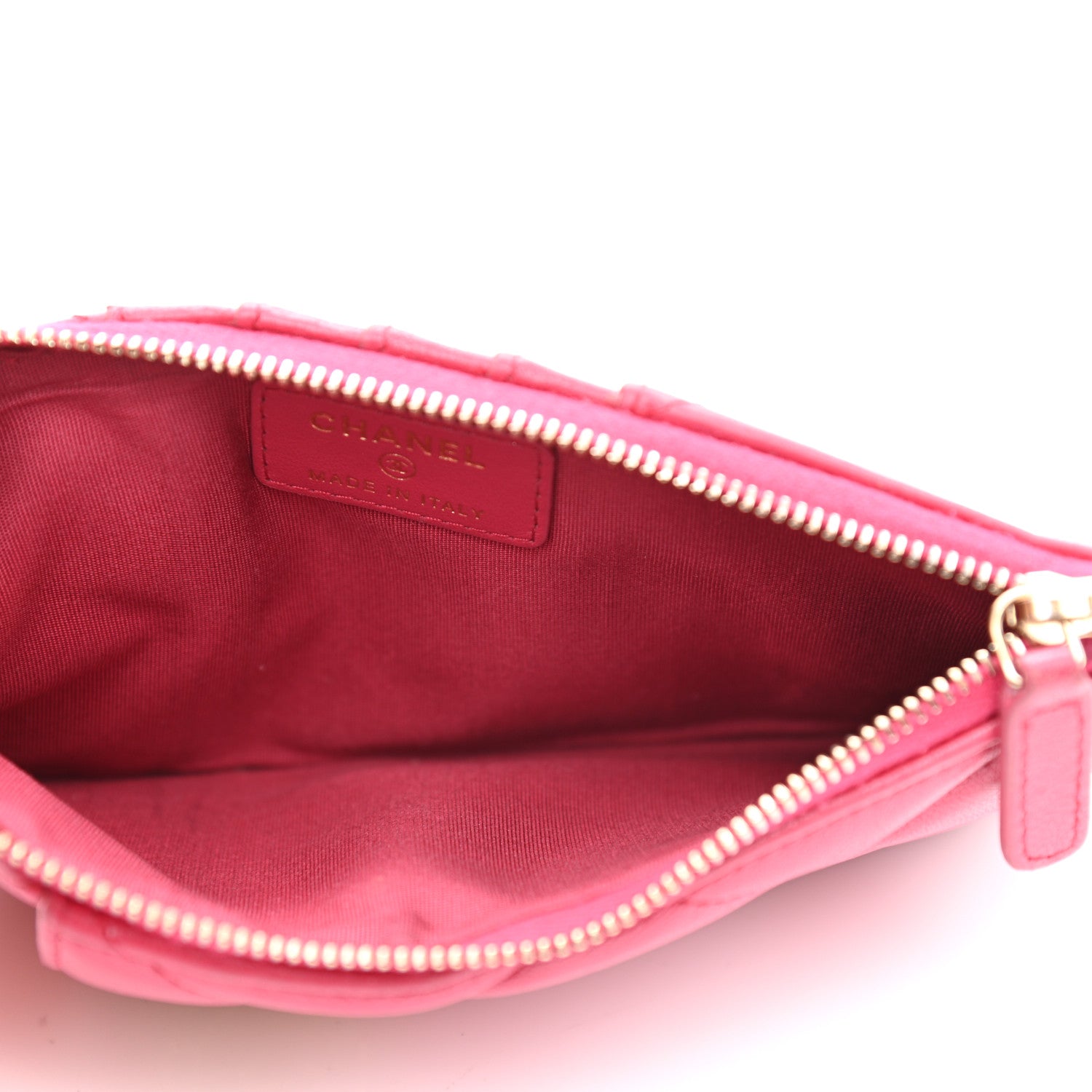 Chanel Shiny Goatskin Quilted Chanel 19 Phone and Card Holder Dark Pink 5 of 11