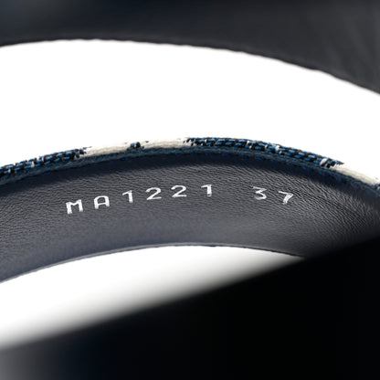 Louis Vuitton Monogram Denim Paseo Flat Comfort Sandals 37 Navy Blue 6 of 10