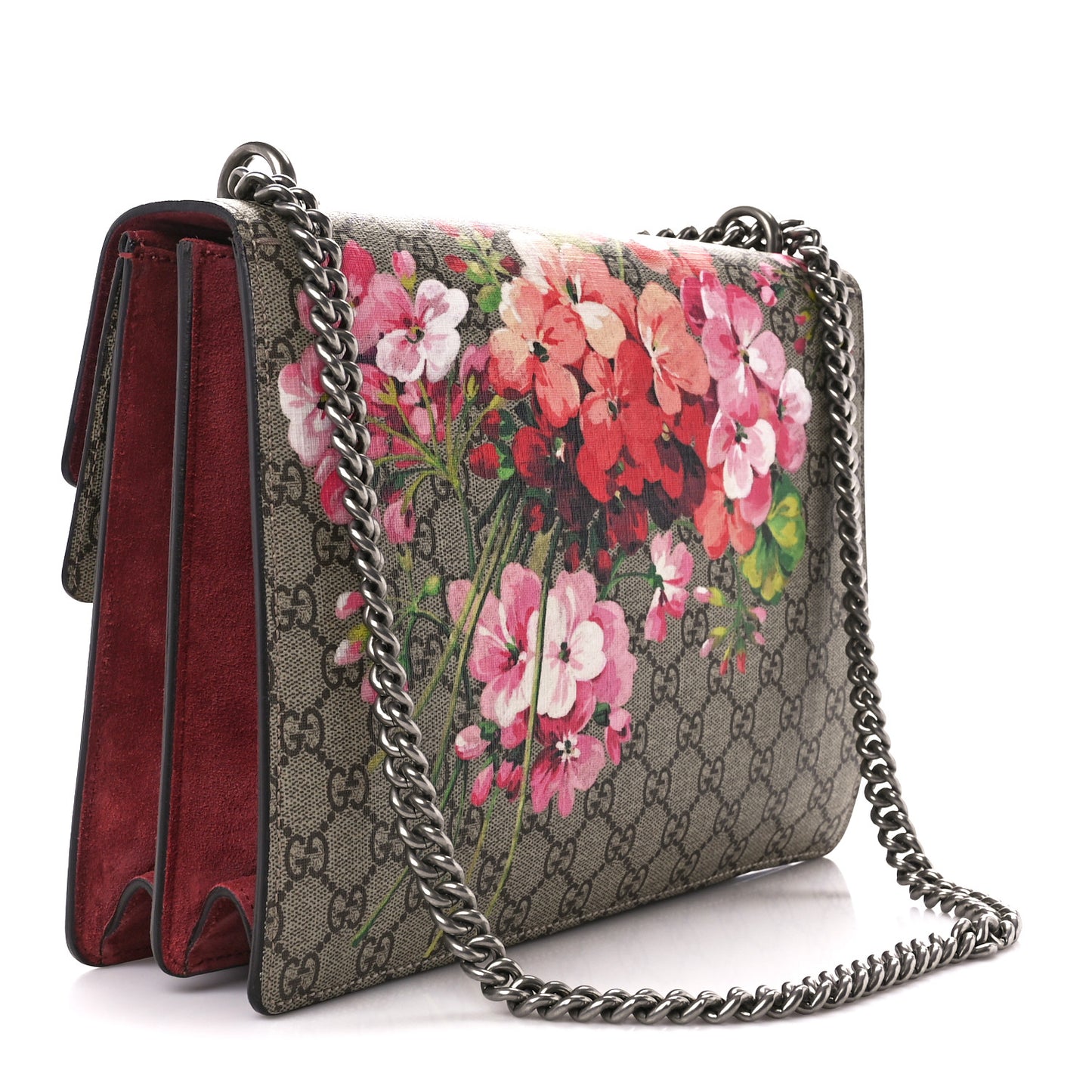 GG Supreme Monogram Blooms Medium Dionysus Shoulder Bag Beige Multicolor Dry Rose