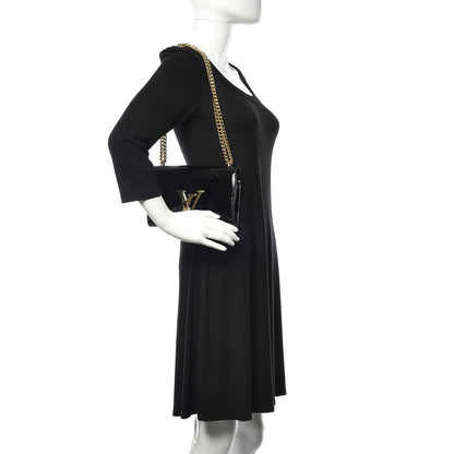 Louis Vuitton Patent Chain Louise MM Black 2 of 10
