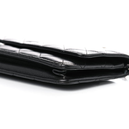 Chanel Lambskin Quilted Wallet On Chain WOC Black 12 of 15