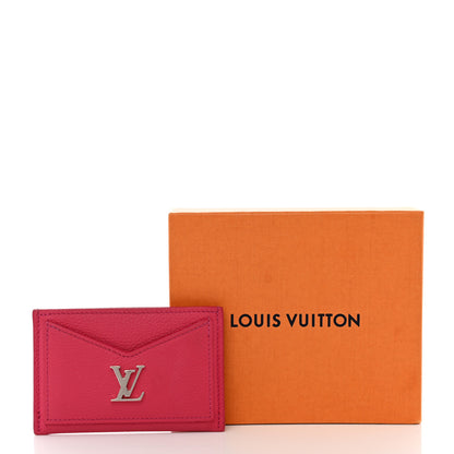 Louis Vuitton Calfskin Lockme Card Holder Hot Pink 2 of 7