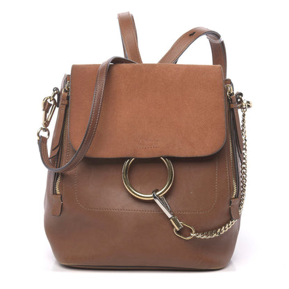 Chloe Suede Calfskin Medium Faye Backpack Tan 1 of 17