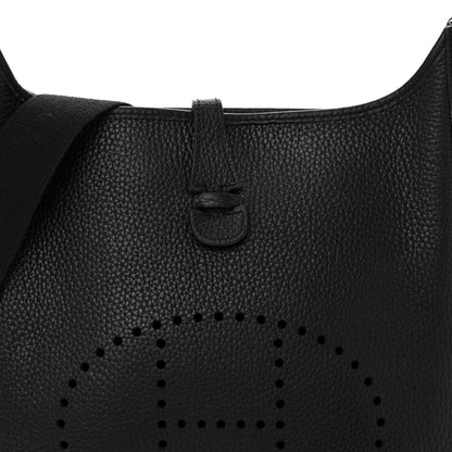 Hermes Taurillon Clemence Evelyne II PM  Black 8 of 12