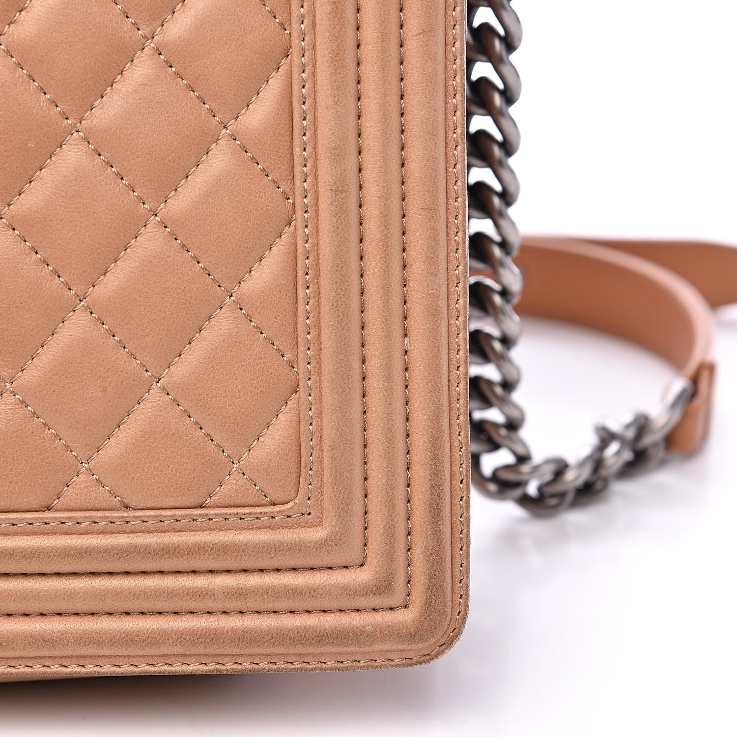 Chanel Lambskin Quilted Large Boy Flap Dark Beige 13 of 22