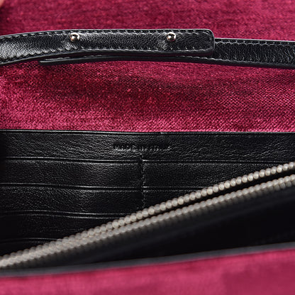 Saint Laurent Textured Velour Monogram Chain Wallet Rose Wine 6 of 11
