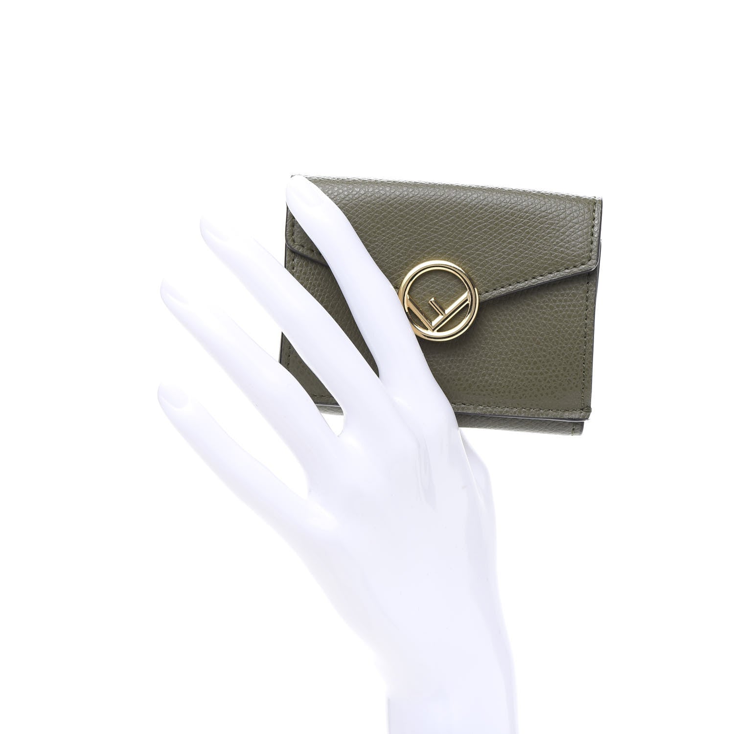 Fendi Vitello Cruise F is Fendi Micro Tri-Fold Envelope Wallet Asparago 2 of 11