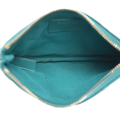 Chanel Caviar Quilted Small Cosmetic Case Turquoise 5 of 7