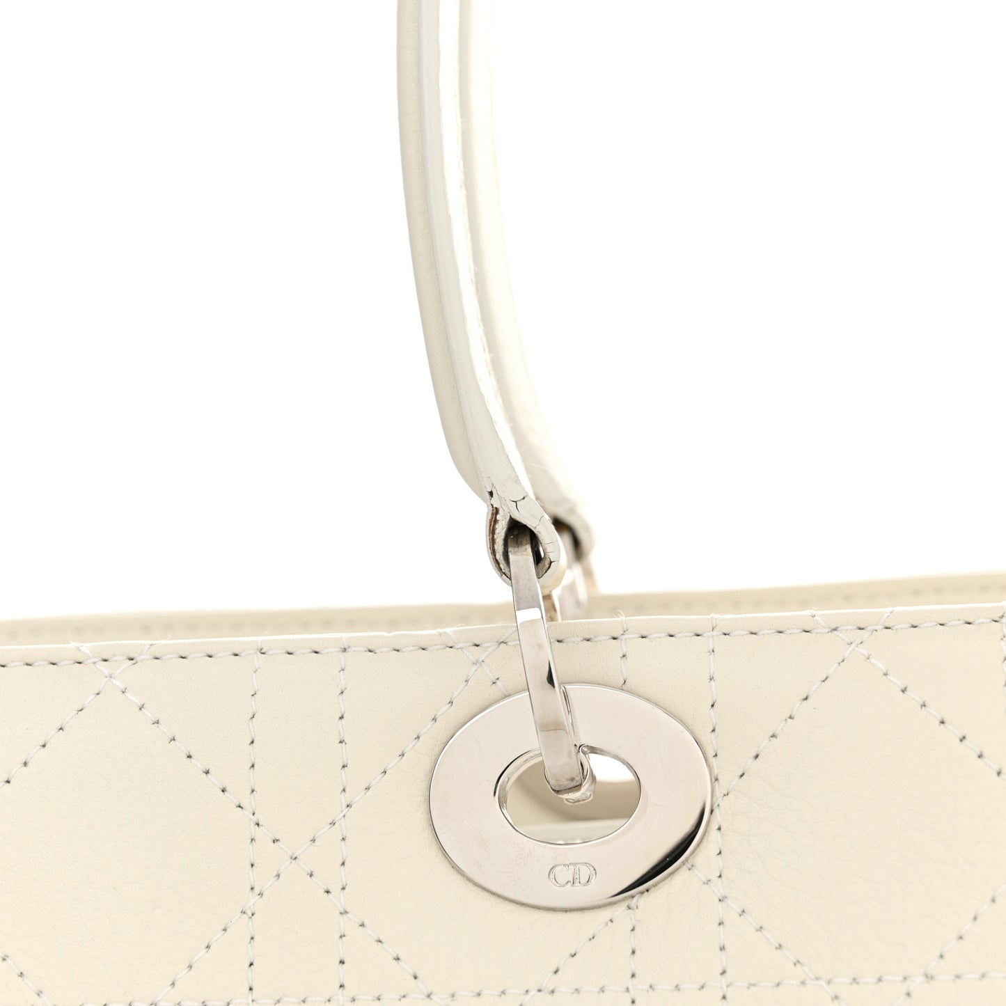 Lambskin Cannage Soft Lady Dior East West White