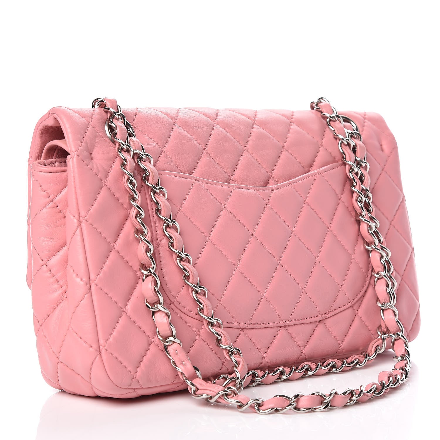 Chanel Lambskin Quilted Medium Double Flap Light Pink 3 of 10