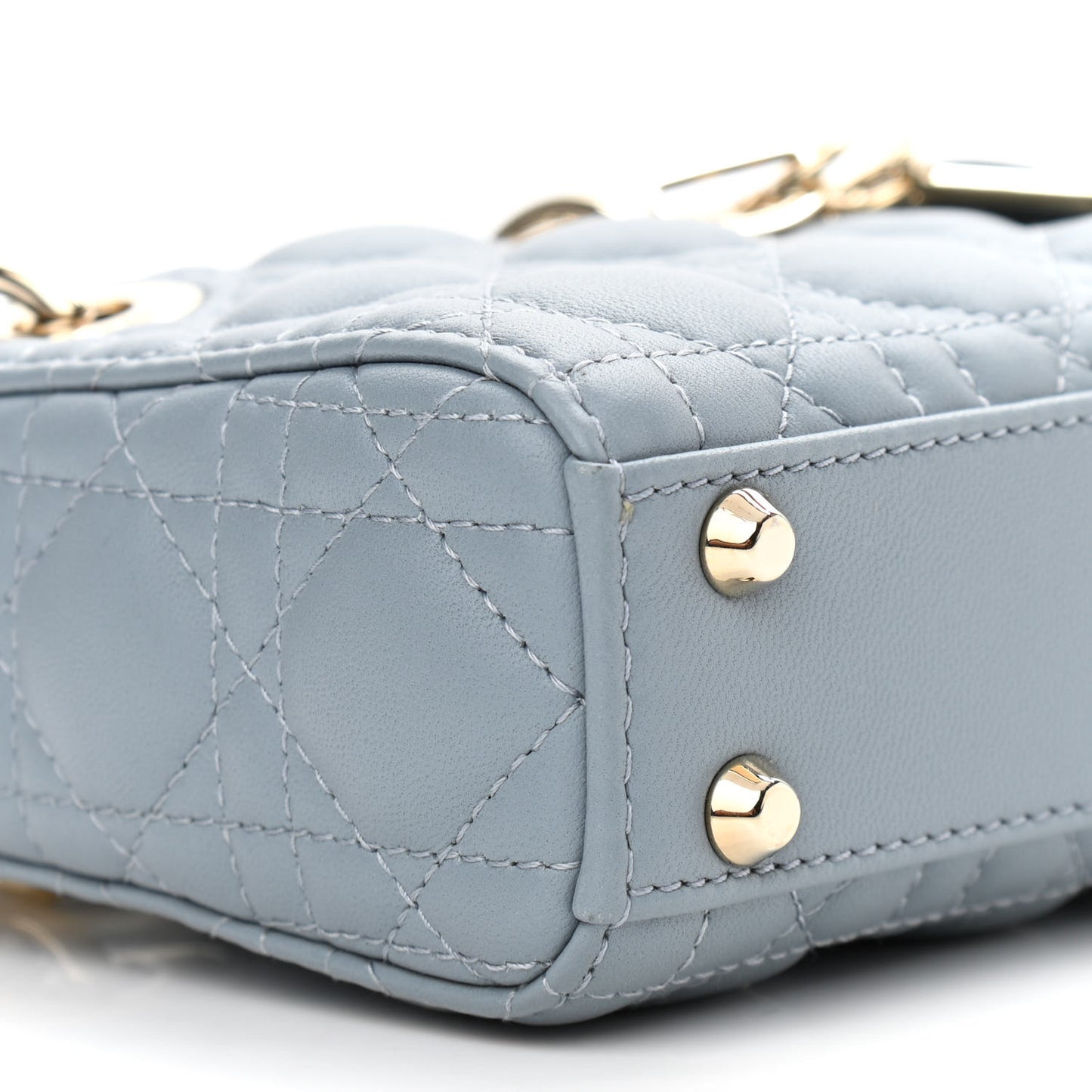 Lambskin Cannage Micro Lady Dior Cloud Blue