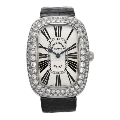 Franck Muller 18K White Gold Alligator Diamond Pave Bezel 34mm Quartz Watch 3002LQZR 1 of 6