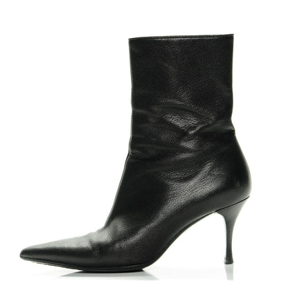 Gucci Leather Pointed Toe Ankle Booties 8 Black 1 of 9