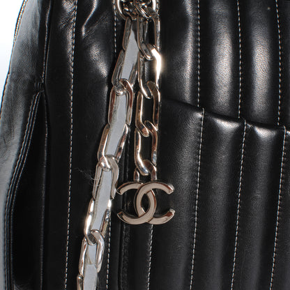 Chanel Lambskin Vertical Quilted Mademoiselle Camera Case Black 5 of 9