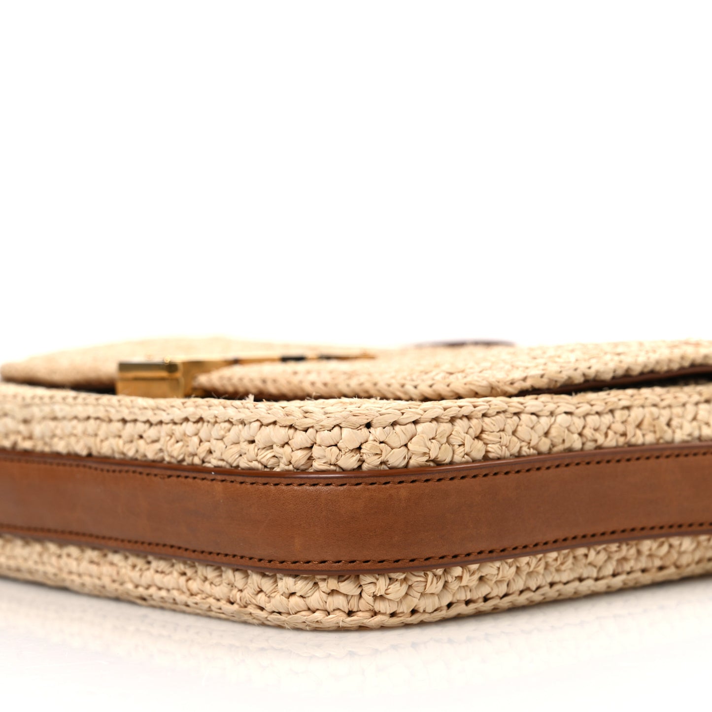 Raffia Calfskin Medium Monogram Solferino Satchel