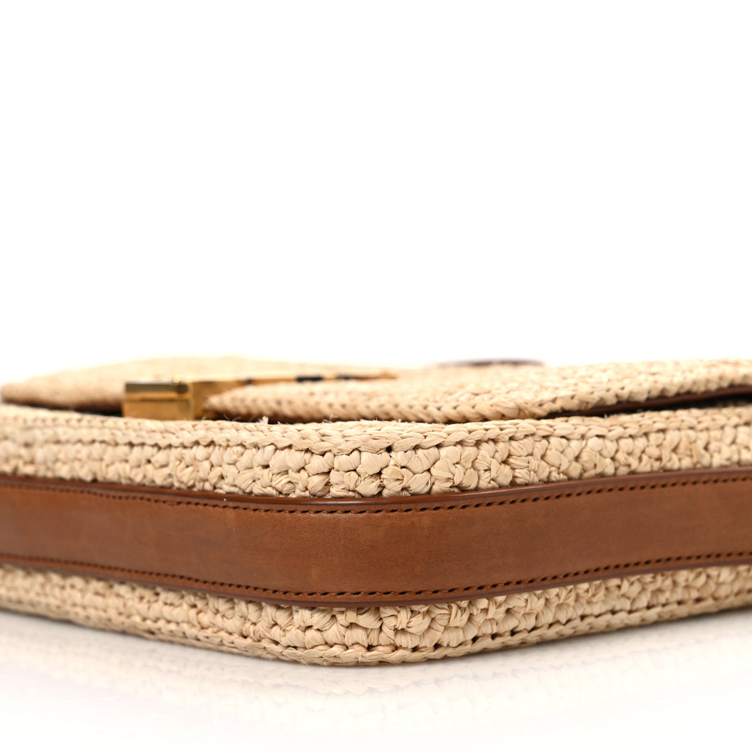 Saint Laurent Raffia Calfskin Medium Monogram Solferino Satchel 10 of 12