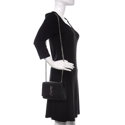Saint Laurent Grain De Poudre Small Monogram Kate Satchel Black 2 of 9