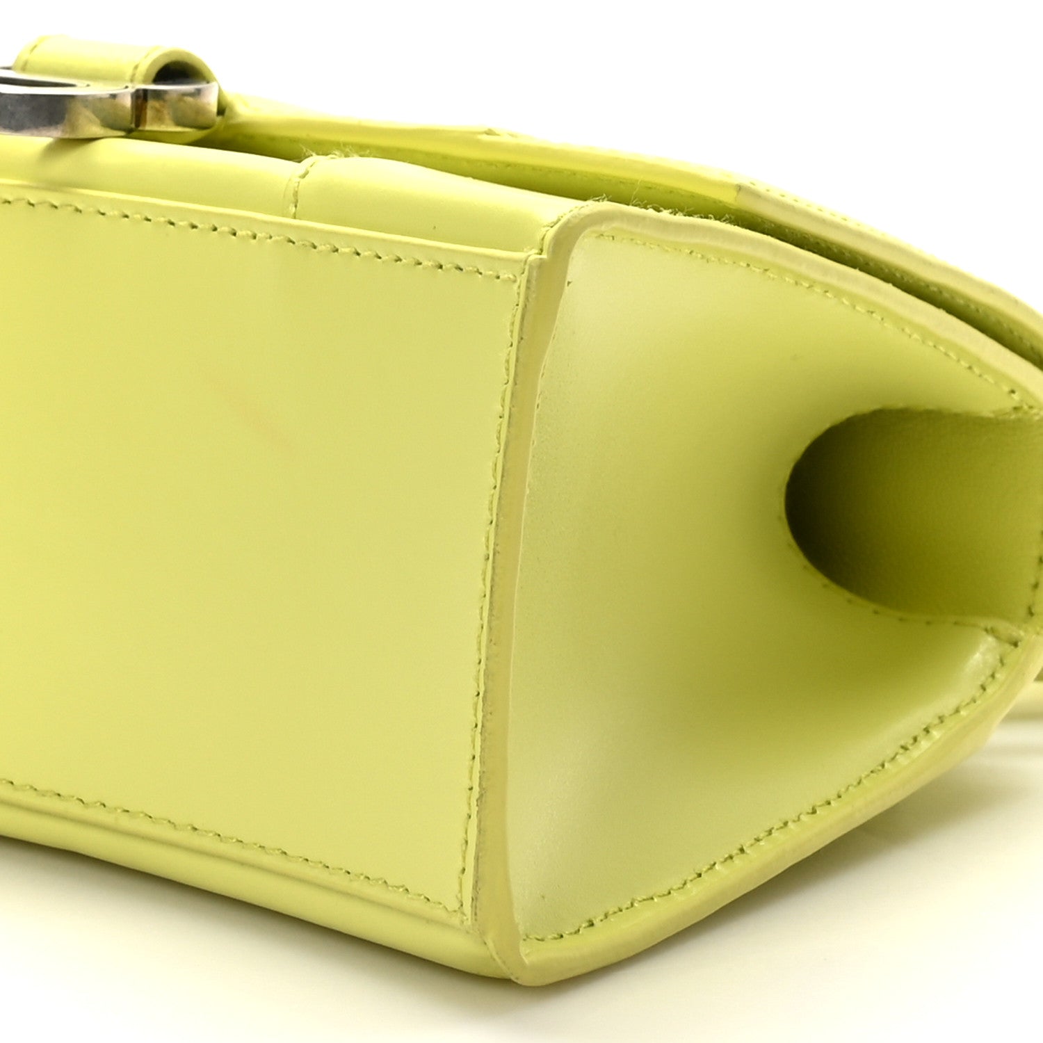 Balenciaga Shiny Box Calfskin Hourglass Top Handle Bag XS Lime 8 of 9