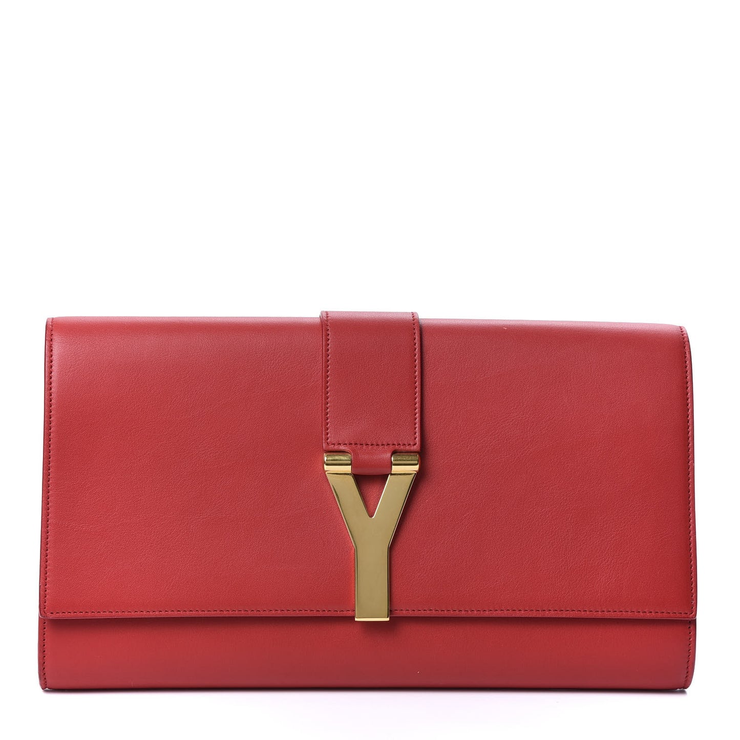 Calfskin Classic Y Ligne Clutch Red