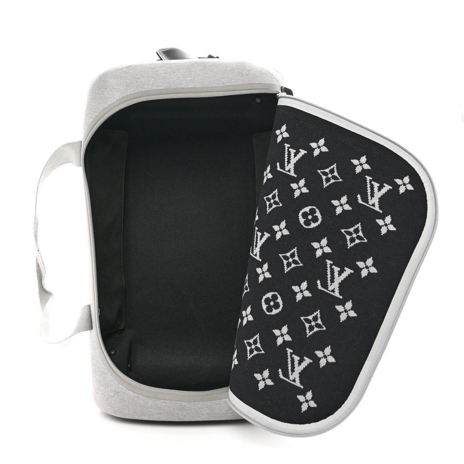 Louis Vuitton Knit Monogram Horizon Soft Duffle 55 Grey 5 of 12