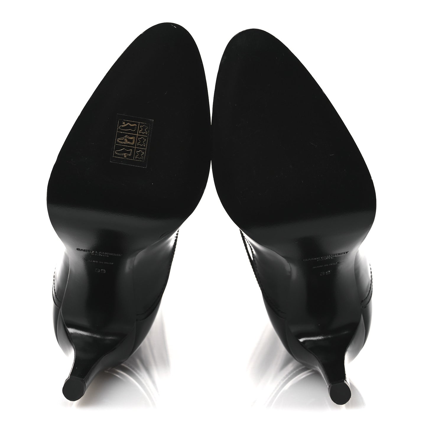 Patent Calfskin Diane 100 Boots 39 Black