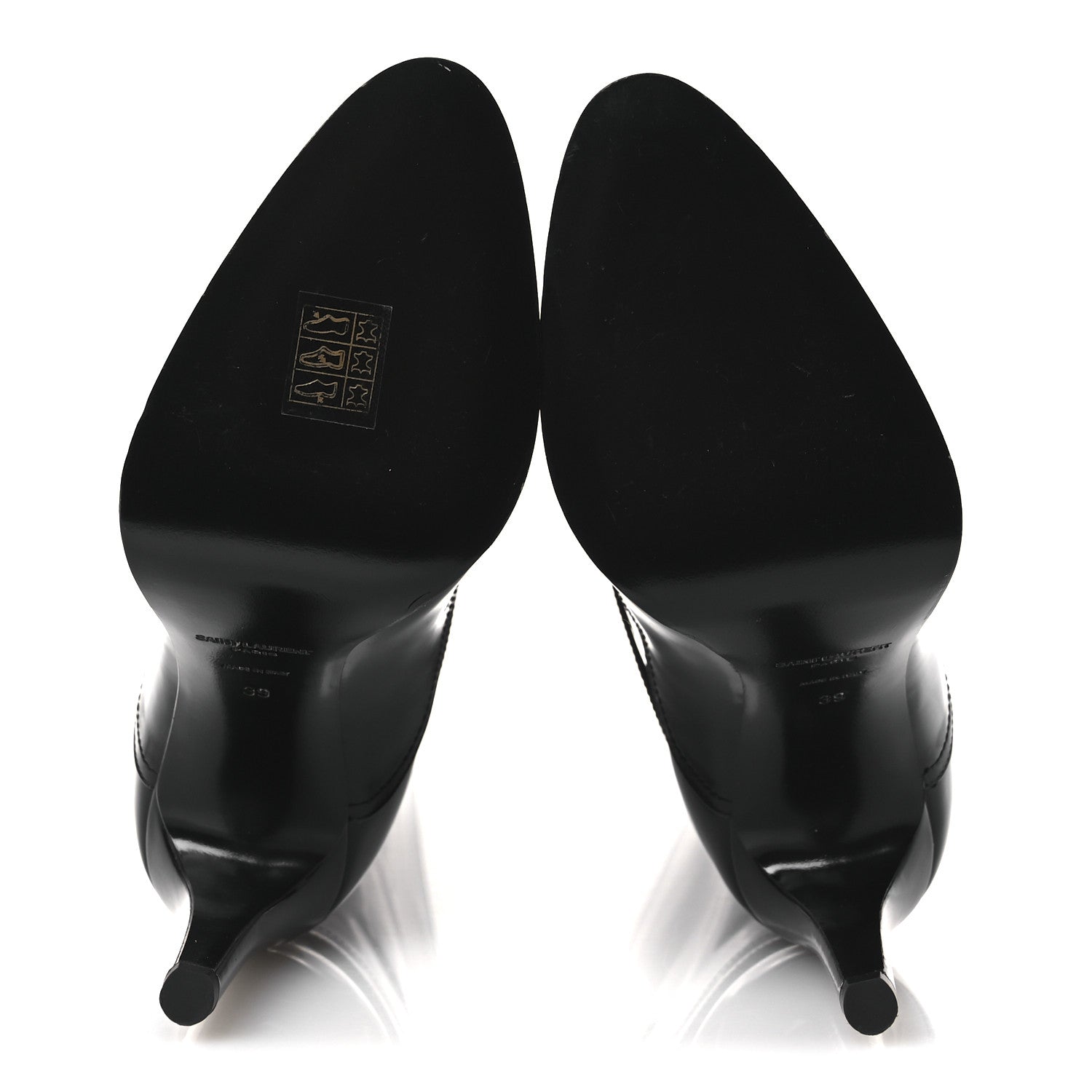 Saint Laurent Patent Calfskin Diane 100 Boots 39 Black 7 of 10